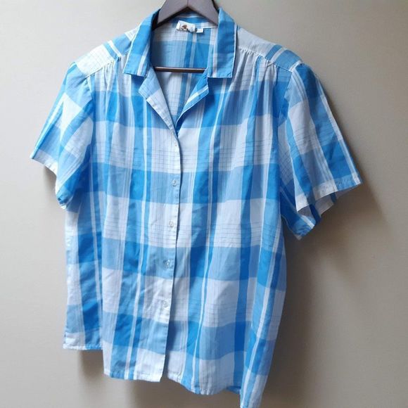 vintage soft plaid blouse - Picture 2 of 4